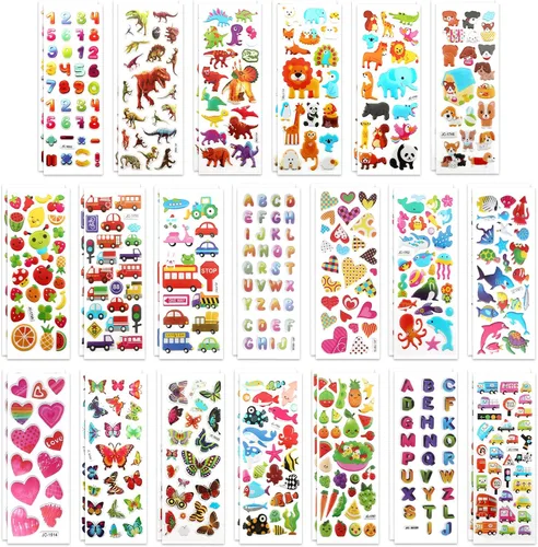 Miniatura 9 de SAVITA Adhesivos 3D para niños y niñas pequeños +500 paquete variado de calcomanías hinchadas para álbum de recortes, diario de viñetas, incluye