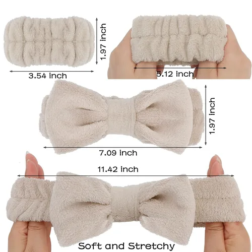 Miniatura 6 de Chanaco 12 piezas de bandas para la cabeza y toallas de muñeca de spa para lavado facial, juego de bandas para el maquillaje, bandas para el cuidado
