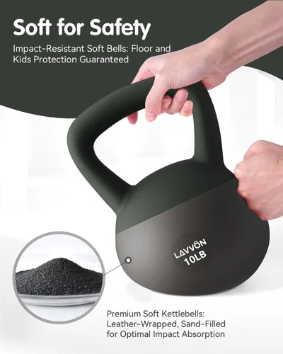 Miniatura 2 de Soft Kettlebell - Cushioned Impact-Resistant Base and Anti-Slip, Kettle bell Anti-Slip Grip Weight for Home Workouts, Safe Strength Training