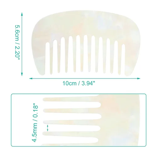 Miniatura 4 de VOCOSTE Peine para el cabello de dientes anchos, peine antiestático de tamaño de bolsillo para cabello grueso, rizado, cuidado del cabello, peine