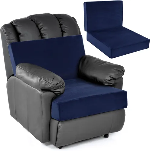 Miniatura 16 de HOMBYS Cojines de espuma para sillas reclinables para ancianos, almohadillas de silla de 4 pulgadas de grosor con soporte de respaldo para silla