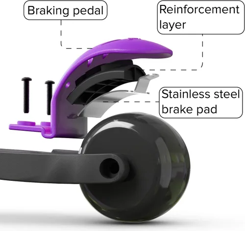 Miniatura 4 de 6KU - Patinete para niños de 3 a 10 años con ruedas flash, scooter infantil de 4 alturas ajustables, ruedas LED de poliuretano extra anchas, scooter