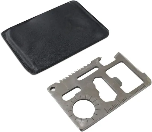Miniatura 2 de ToolUSA - Multiherramienta para tarjetas de crédito Ultra Mini Wallet 2.25 x 1.5 pulgadas Tarjeta de supervivencia multiusos con abrelatas