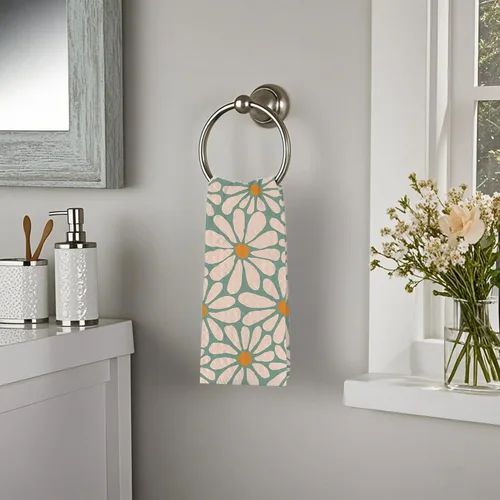 Miniatura 4 de Juego de 2 toallas de mano bohemias con diseño de margaritas y margaritas, juego de 2 toallas de baño absorbentes florales para cocina, cocina