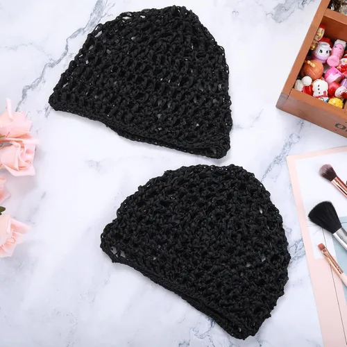 Miniatura 6 de WLLHYF Gorros de Peluca para Cabello Grueso y Largo, Gorros Ajustables de Red Malla Trenzada para Tejer, Hacer Crochet, Coser, Tejido de Red