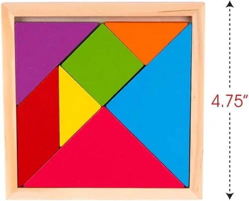 Miniatura 3 de ArtCreativity Rompecabezas de madera Tangram para niños, 7 piezas de colores, rompecabezas educativo, juguete de aprendizaje para niños y niñas
