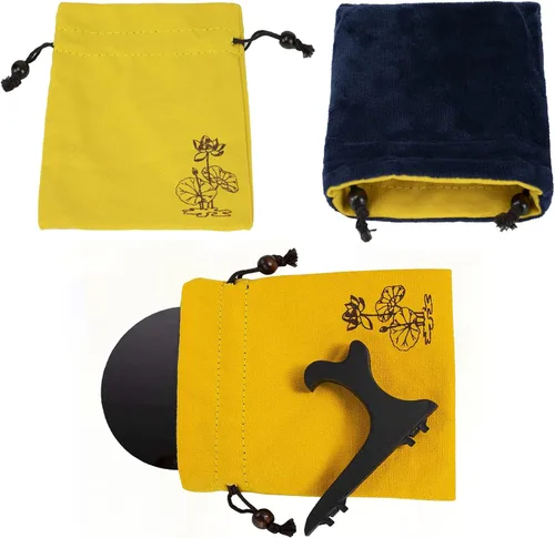 Miniatura 2 de Espejo de adivinación de obsidiana negra, espejo de obsidiana con soporte y bolsa para adivinación, meditación, curación, Feng Shui (150mm(5.9in))