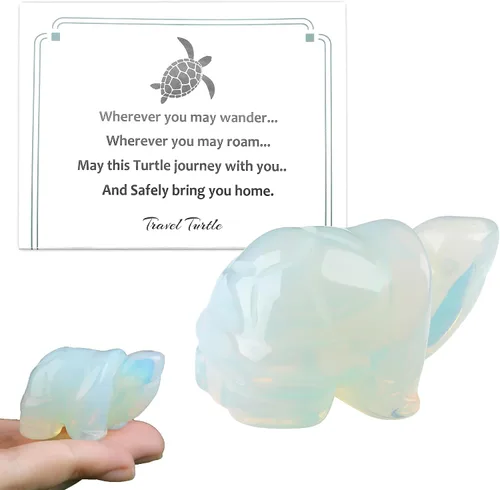 Miniatura 13 de Regalos de tortugas marinas de aventurinas azules para mujeres, estatua de tortuga, hecha a mano, cristal curativo natural, lindo océano azul