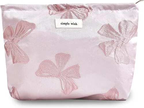 Miniatura 30 de Sminra Bolsa de Maquillaje Bolsa de Cosméticos Bolsa de Aseo de Lona Preppy para Mujeres Linda Bolsa con Cremallera Organizador Accesorios de Viaje