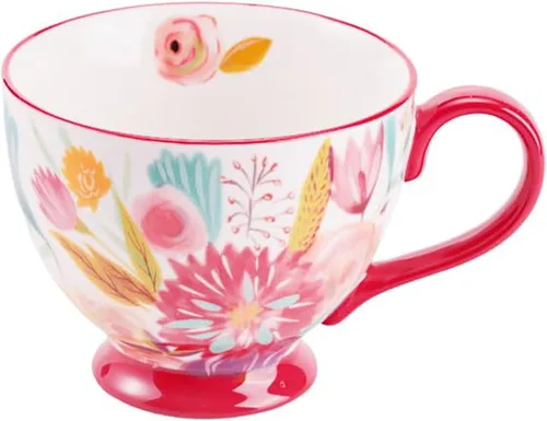 Miniatura 8 de Taza de Café de Cerámica Grande Hecha a Mano de Otoño (600ml) Linda Taza Vintage de Cereales con Flores para Otoño Taza Acogedora para Regalo