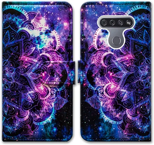 Miniatura 23 de Bcov Funda para LG K51/LG Reflect (LM-K500), diseño de libélula colorida funda de piel con tapa y ranura para tarjeta soporte para LG K51/LG Q51