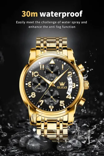 Miniatura 8 de OLEVS Mens Watches Big Face Watches Stainless Steel Waterproof Date Analog Quartz Watches Fashion Business Chronograph Wrist Watches for Men