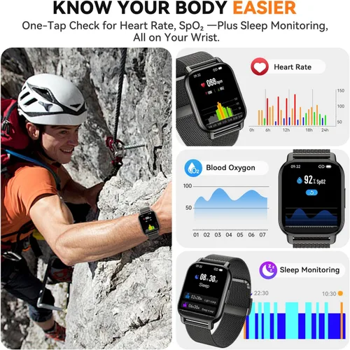 Miniatura 3 de Reloj inteligente para mujer, reloj inteligente rastreador de actividad física con llamadas Bluetooth y control de voz AI, pantalla HD de 1.85