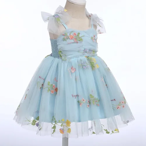 Miniatura 3 de Vestido tutú de verano para niñas pequeñas, sin espalda, vestido de princesa para fiesta de cumpleaños, lentejuelas, con volantes, tul con lazo
