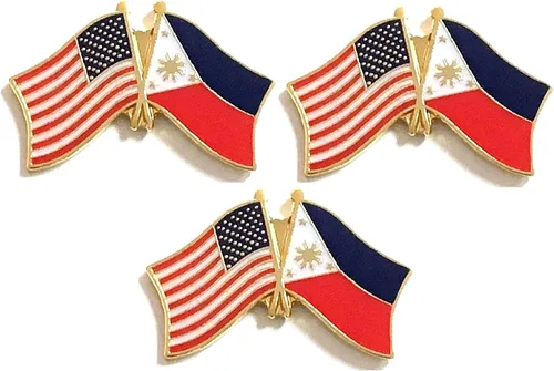 Miniatura 161 de 3 Pines de solapa con banderas de Estados Unidos y países internacionales, paquete de 3 pines dobles con diseño de banderas de Estados Unidos