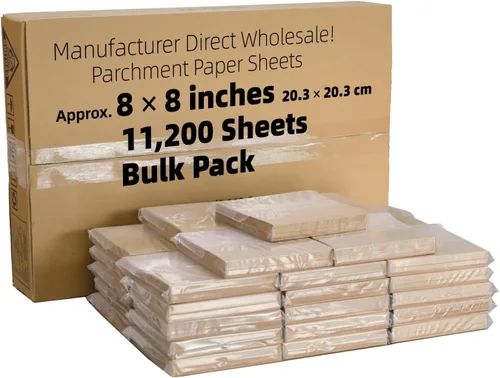 Miniatura 30 de Cuadrados de papel pergamino pequeños comerciales de 4 x 4 pulgadas (43,200 hojas), sin blanquear, antiadherentes, precortados, para envoltorios