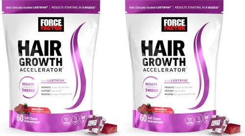 Miniatura 12 de Force Factor Multivitamínico acelerador del crecimiento del cabello para mujeres y hombres, con Lustriva, biotina, cola de caballo y vitaminas A