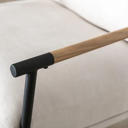 Miniatura 6 de Ya-Home Silla Decorativa de Mediados del Siglo, Silla Suave de Chenille con Patas de Metal Negro, Silla Tapizada de Ocio para Sala de Estar Beige