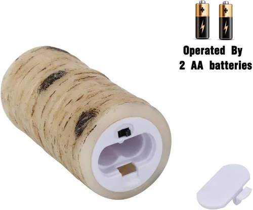 Miniatura 6 de Enpornk Velas LED parpadeantes sin llama con efecto corteza de abedul, juego de 9 pilares de cera real que funcionan con pilas con control remoto