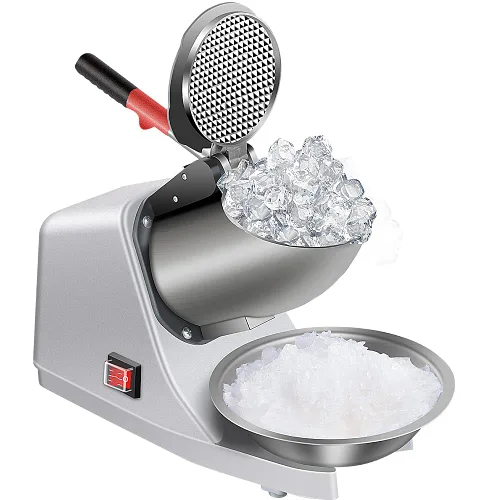 Máquina eléctrica de hielo afeitado 380W - 1500r/min Trituradora de hielo de tres cuchillas de acero inoxidable Máquina de cono de nieve Máquina de