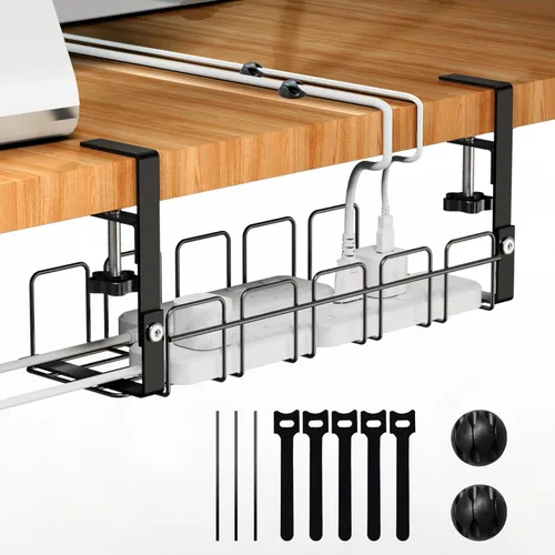 Miniatura 8 de Caja organizadora de cables, paquete de 2 cajas organizadoras de cables grandes de madera para la oficina y el hogar, caja organizadora de cables 2