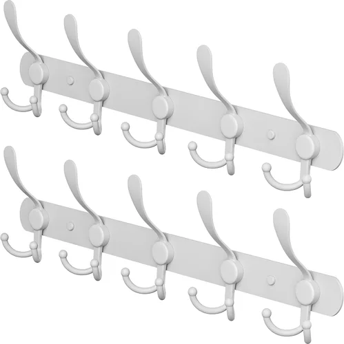 Miniatura 14 de Perchero de pared con 5 ganchos triples, acero inoxidable de 16 pulgadas – acabado mate negro, perchero resistente montado en la pared para abrigos
