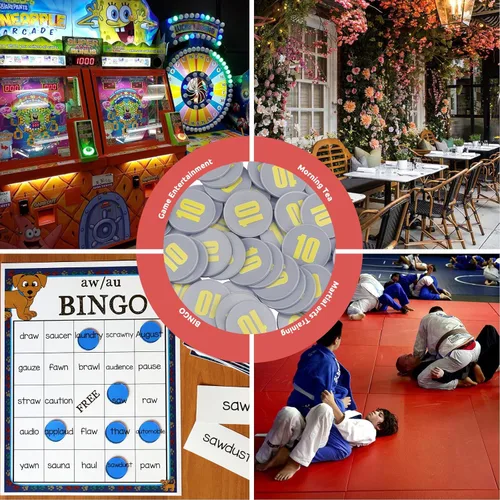 Miniatura 8 de Juego de 100 fichas de póquer – Monedas circulares de plástico de 1.58 pulgadas para juegos y contar, 0.16 oz cada una, accesorios perfectos