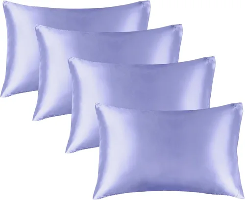 Miniatura 12 de Bedelite Funda de almohada de satén para el cuerpo, súper suave y refrescante, para el cabello y la piel, transpirable, sedosa y larga, 20 x 54 Rosa