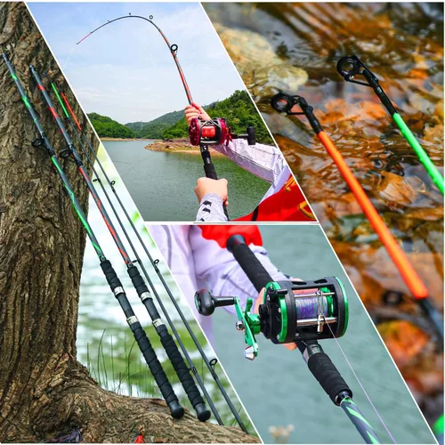 Miniatura 7 de Sougayilang - Cañas de pescar giratorias, poste de pesca de compuesto de carbono y vidrio fuerte con guías de línea de acero inoxidable para bagres