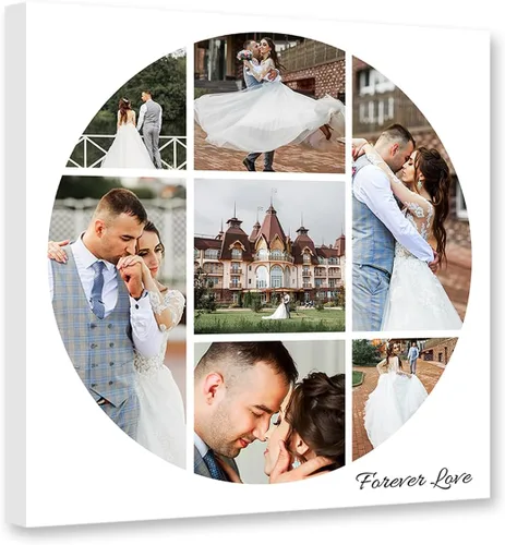 Miniatura 16 de DOARTDO 6 fotos de collage de fotos en lienzo, impresiones en lienzo personalizadas con tu familia, amigos y mascotas, marco de decoración de pared