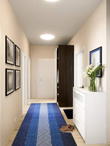 Miniatura 3 de Alfombra de pasillo de 15 pies de largo azul para cocina, alfombra de pasillo antideslizante lavable, 2'2" X 15' alfombra de pasillo con respaldo