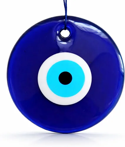 Miniatura 11 de Adorno colgante de pared de cristal azul de ojo turco de 3 pulgadas, decoración contra el mal de ojo, amuleto turco hecho a mano, amuleto
