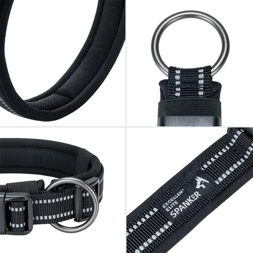 Miniatura 5 de EXCELLENT ELITE SPANKER Collar reflectante para perro, clásico, suave, acolchado, de nailon transpirable, ajustable, con hebilla de liberación