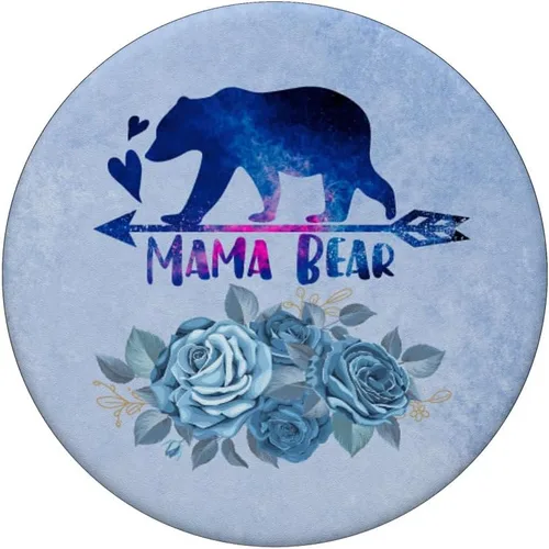 Miniatura 3 de Mama Bear Color Azul Burst Rose Flower Pop Grip para mamá mamá PopSockets PopGrip: agarre intercambiable para teléfonos y tabletas