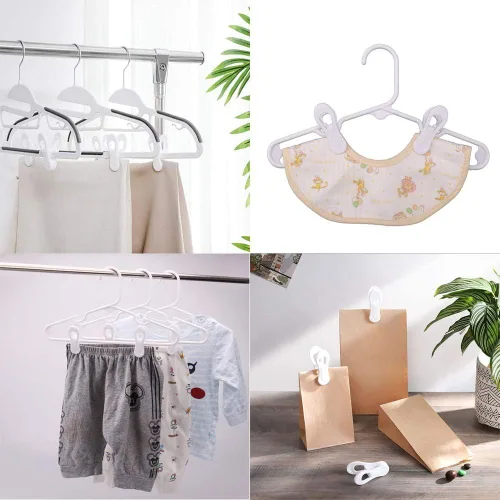 Miniatura 4 de Clips de plástico resistentes para colgar – multiusos para jeans, faldas, suéteres y pantalones (30 unidades, blanco)