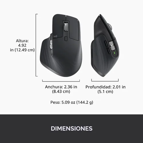 Miniatura 11 de Logitech MX Master 3S Ratón Inalámbrico Edición Estándar con Receptor USB Logi Bolt, Desplazamiento Ultrarrápido, Ergo, 8K DPI, Seguimiento