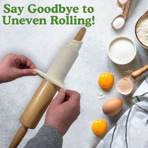 Miniatura 4 de Regency Wraps Cubierta de rodillo para enrollar masa antiadherente, 100% algodón absorbe el exceso de harina para que los pasteles salgan ligeros