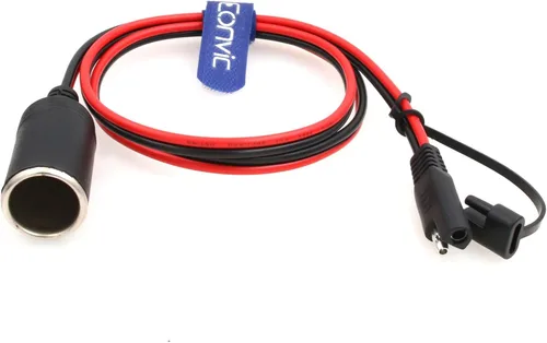 Miniatura 5 de Cable de enchufe SAE a encendedor de cigarrillos 16AWG 12V SAE 2 pines macho con tapa antipolvo, conector de desconexión rápida, cable de carga