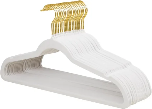 Miniatura 17 de ManGotree Perchas de terciopelo para abrigos, perchas antideslizantes de fieltro para trajes, colgador de ropa ultradelgado que ahorra espacio