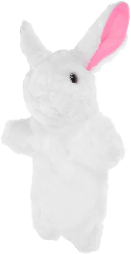 Marionetas de mano de conejo de peluche para niños, adorables títeres de mano de animales para contar historias, juego imaginativo e interacción