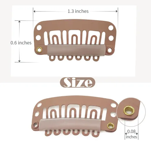 Miniatura 9 de Dreamlover - Clips para extensiones de cabello, clips para peluca con 9 dientes, 30 piezas Beige