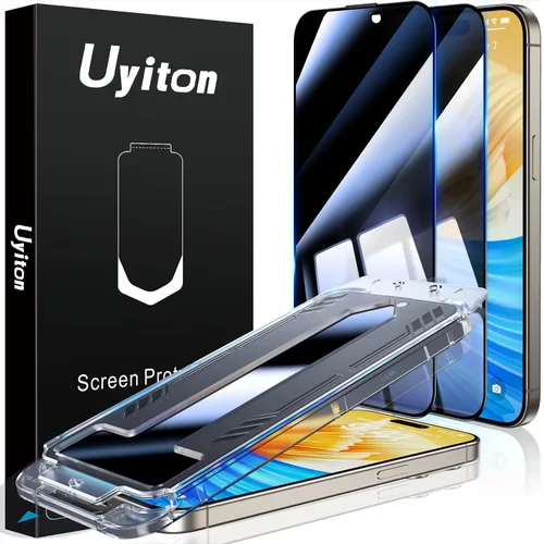Miniatura 11 de Uyiton Protector de pantalla de privacidad para iPhone 13/13 Pro/14 UnBreak-Glass, 28° Anti-Espía [Cero Burbujas] Irrompible Cobertura Completa
