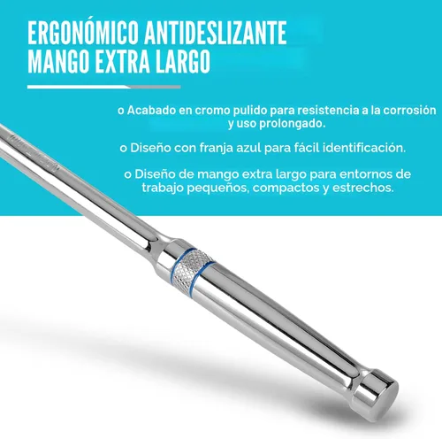Miniatura 7 de DURATECH Trinquete de mango extra largo de 3/8 pulgadas, llave de trinquete de 90 dientes con mango de 12 pulgadas y cabeza cerrada