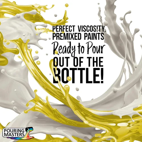 Miniatura 2 de POURING MASTERS Pintura Acrílica Amarillo Limón Lista para Verter - Premium de 32 Onzas Premezclada a Base de Agua - para Lienzo, Madera, Papel