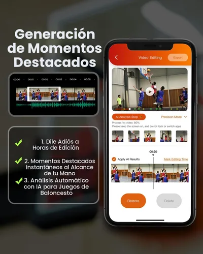 Miniatura 5 de XbotGo Cámara de Acción Deportiva AI Auto Camaleón - Cámara de Fútbol 4K 60FPS y Cámara de Seguimiento de Baloncesto para Deportes de Equipo