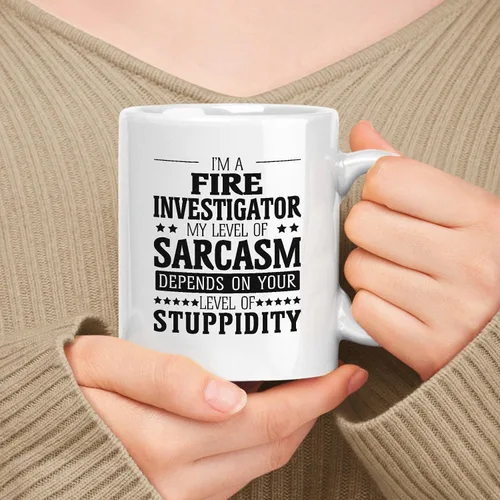 Miniatura 17 de Taza de cerámica blanca de regalo para agente especial de 11 oz, 15 onzas, mi nivel de sarcasmo depende de tu nivel
