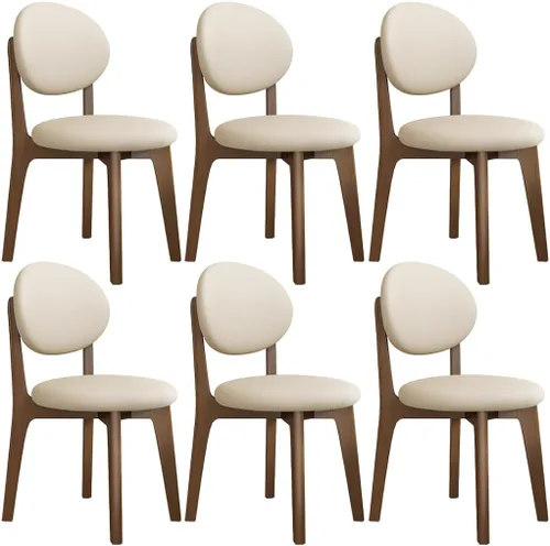 Miniatura 38 de YVYKFZD Juego de sillas de comedor, sillas de cocina de madera maciza, silla de comedor de granja con respaldo curvo, silla tapizada de cuero
