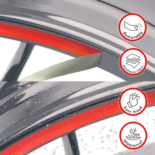 Miniatura 4 de MC MOTOPARTS Pegatinas para llantas exteriores de 17 pulgadas S01B compatibles con YZF R125 MT125 MT07 MT10 MT25 FZ25 MT03 (azul)