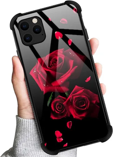 Miniatura 6 de Funda compatible con iPhone 13 Pro, fundas para niñas y mujeres, románticas rosas rojas Pétalos de rosa románticos.