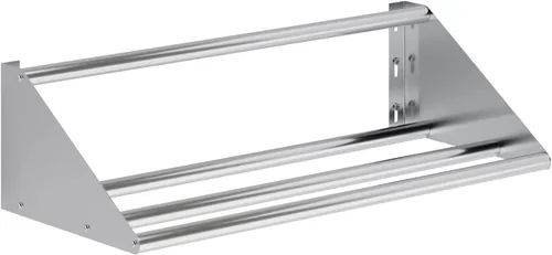 AmGood Estante tubular de vidrio de acero inoxidable de 42 pulgadas. Capacidad para 2 escurridores. NSF.
